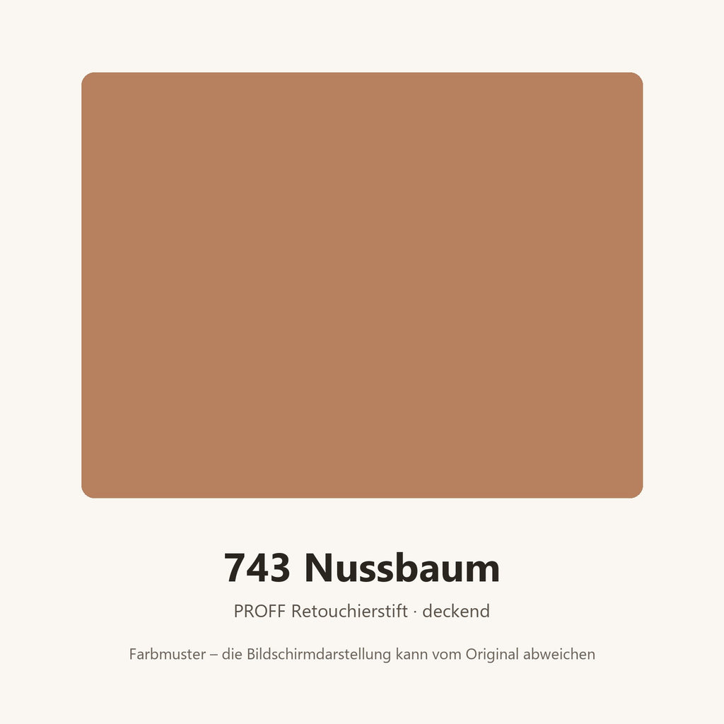 Farbmuster PROFF Retouchierstift 743 Nussbaum (Bildschirmdarstellung annähernd)