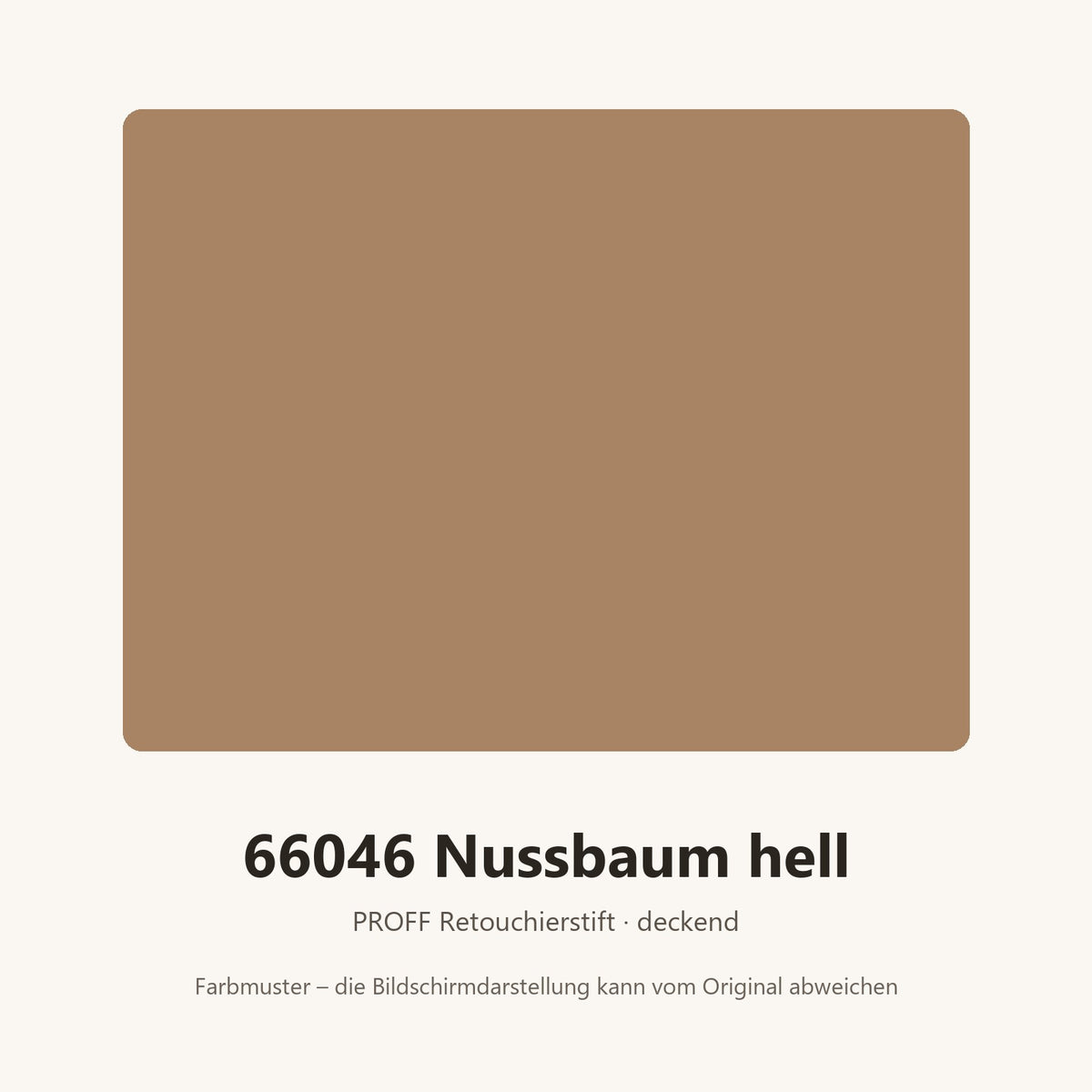 Farbmuster PROFF Retouchierstift 66046 Nussbaum hell (Bildschirmdarstellung annähernd)