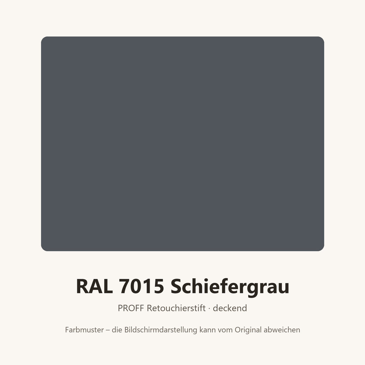 Farbmuster PROFF Retouchierstift RAL 7015 Schiefergrau (Bildschirmdarstellung annähernd)