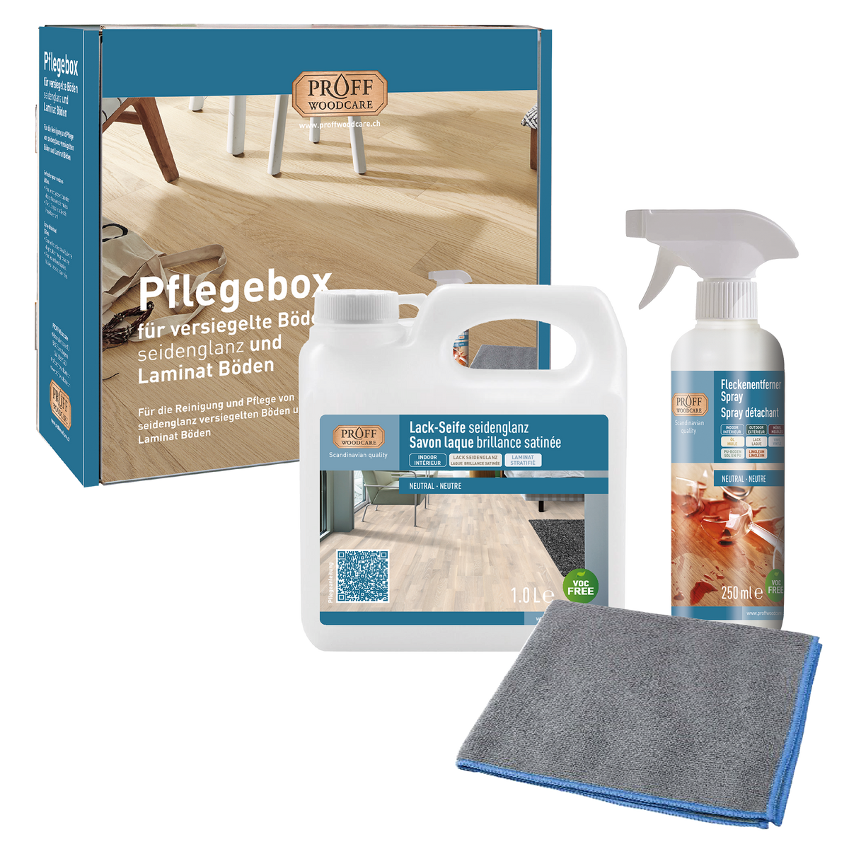 PROFF Woodcare Pflegebox für versiegelte Böden