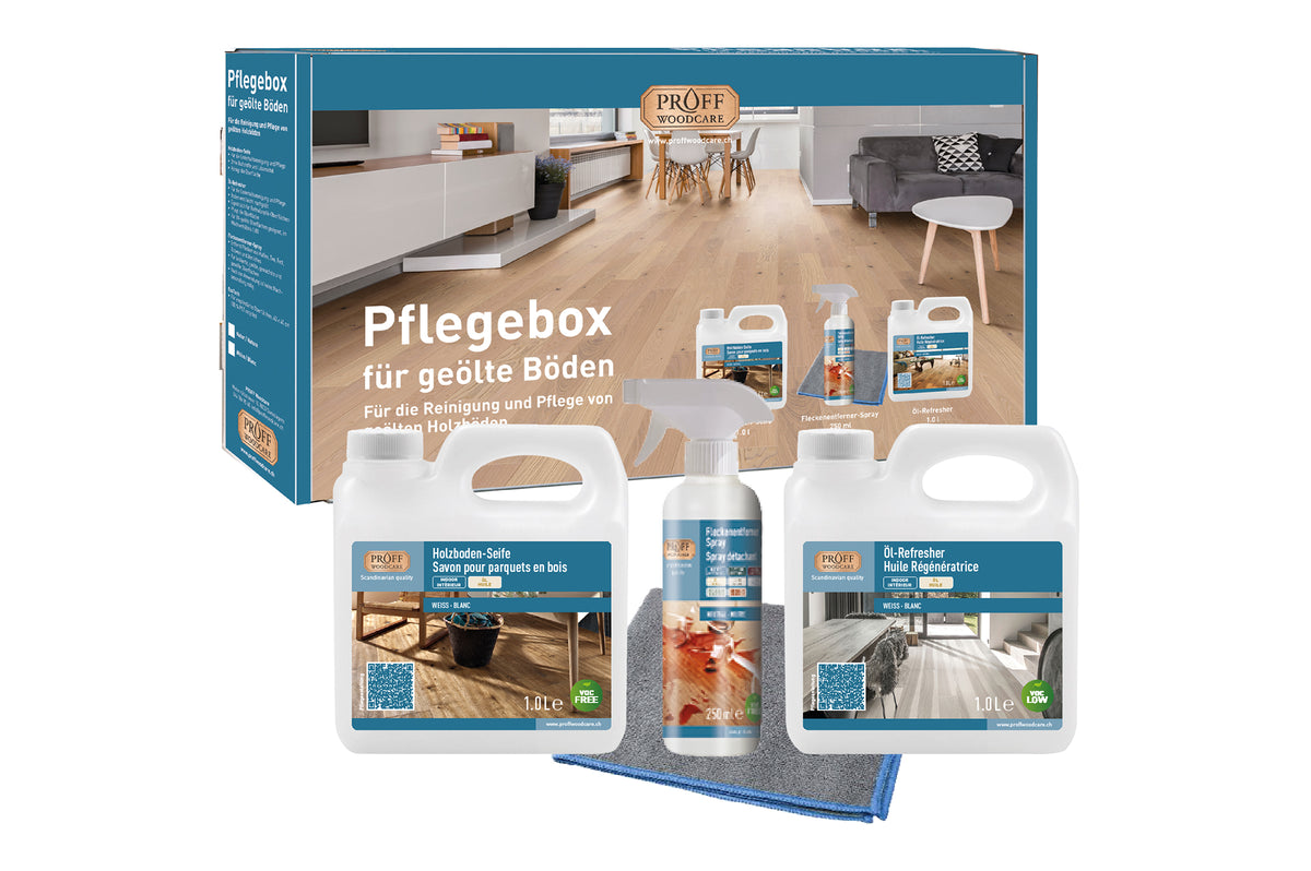 PROFF Woodcare Pflegebox für geölte Böden Weiss