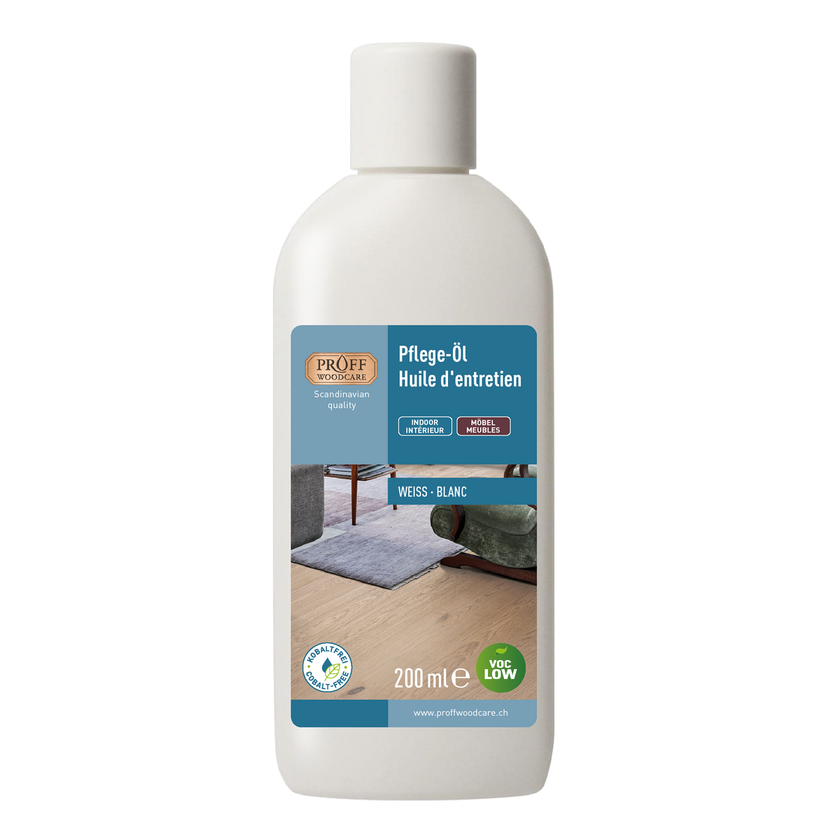 PROFF Woodcare Pflege-Öl Weiss, 200 ml