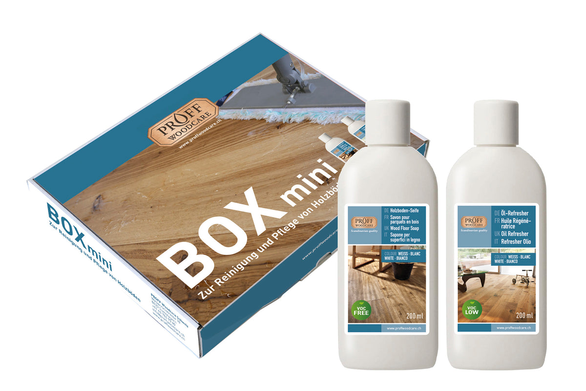 PROFF Woodcare Pflegebox mini für geölte Böden Weiss